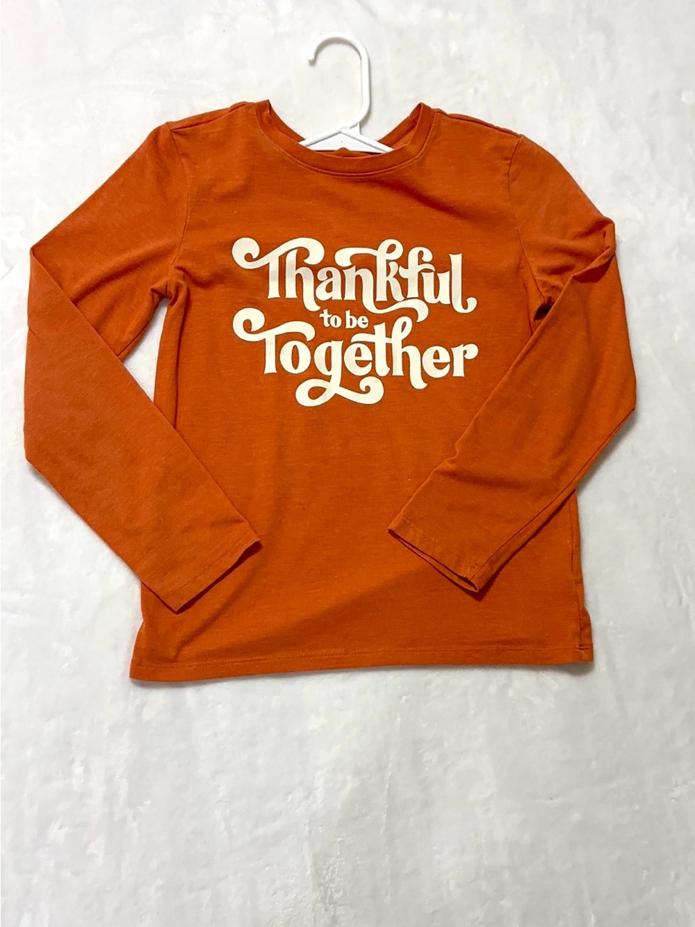 Cat & Jack Orange Long Sleeve 'Thankful to be Together' Shirt